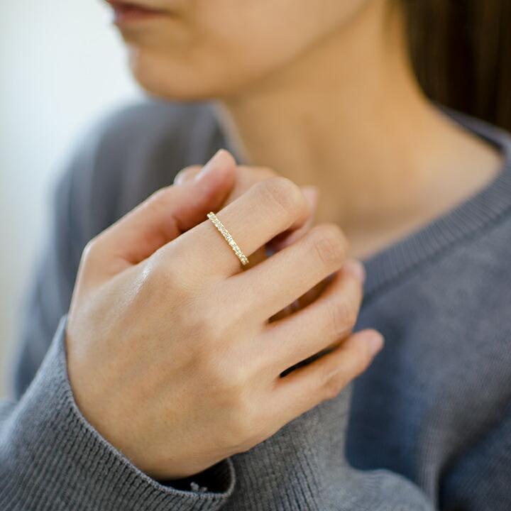 指輪 エタニティリング ダイヤモンド 0.5ct PT900・K18・K10選択可 