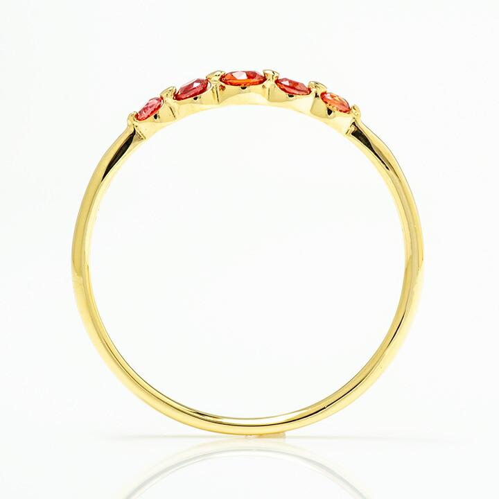 指輪 リング オレンジサファイア ゴールド K18 レディース 18K 18金