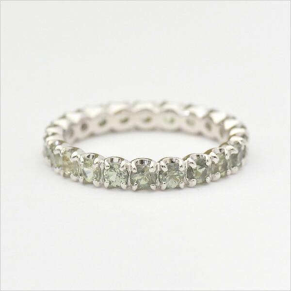 フルエタニティリング 指輪 グリーンサファイア ゴールド K189月