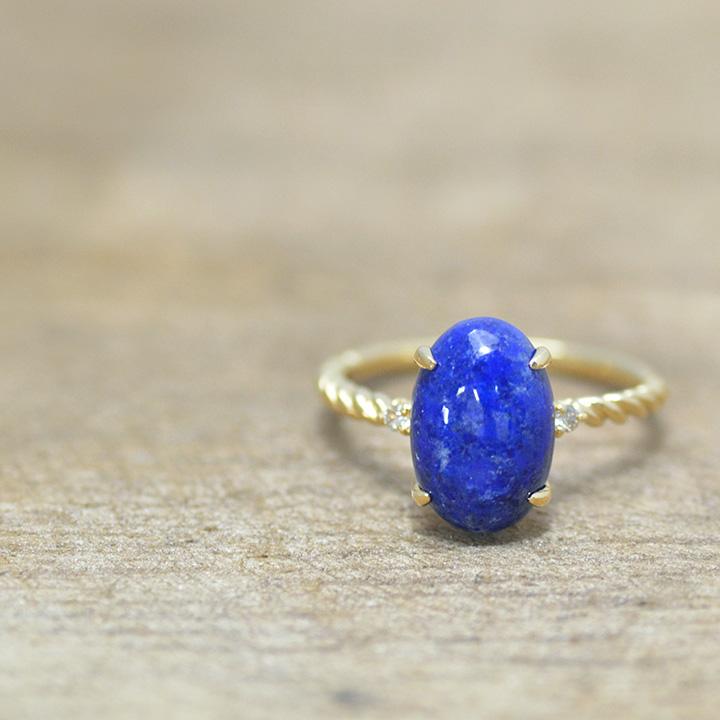 ティアラ風　ラピスラズリ　ダイヤ　リング jnr-008_7.jpg