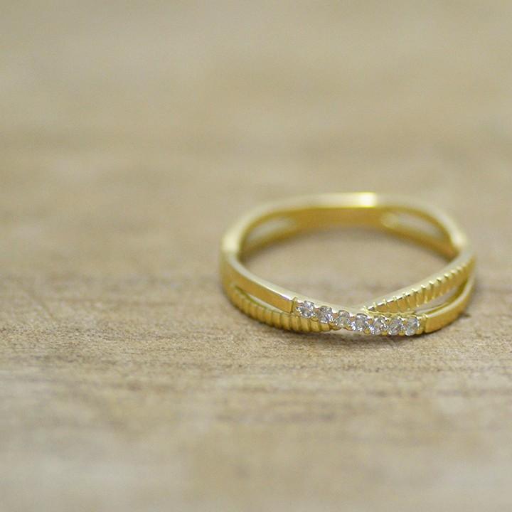 デザイン 指輪 リング ダイヤモンド 0.07ct ゴールド K18 Infinity