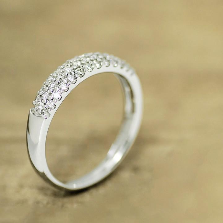 ダイヤモンド パヴェリング 指輪 プラチナ PT950 0.32ct 40代 50代