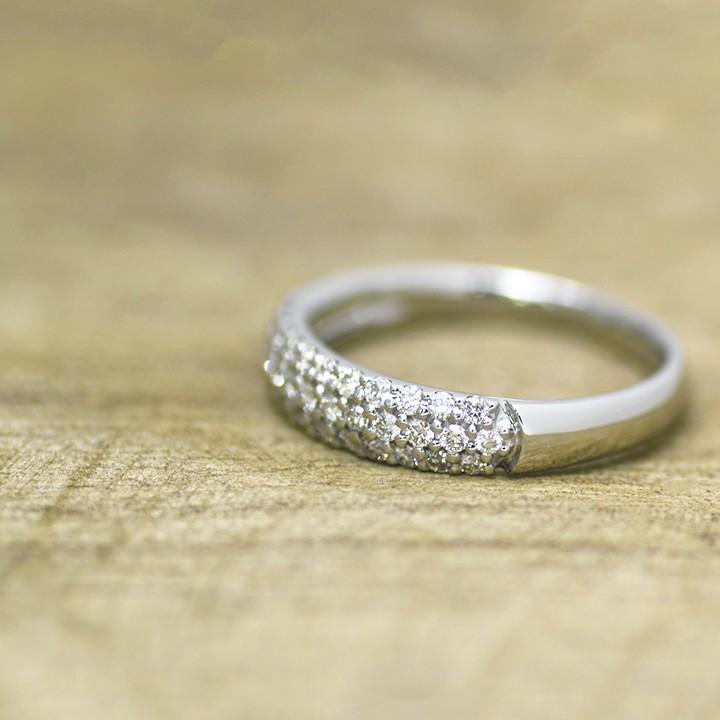 指輪 パヴェリング ダイヤモンド ハードプラチナ PT950 0.32ct