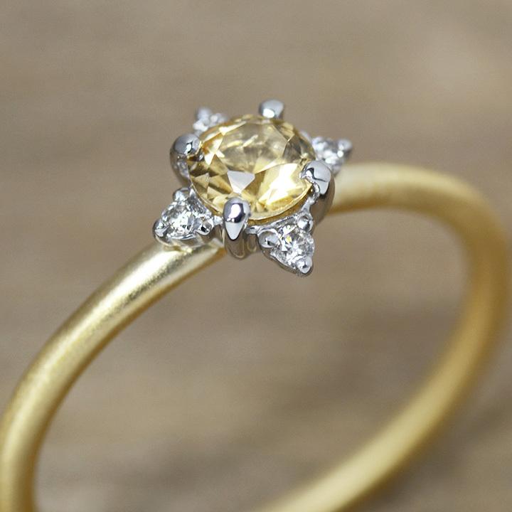 18金 K18 プラチナ pt900 天然トパーズダイヤモンドリング指輪11号半 リング 指輪 インペリアルトパーズ ダイヤモンド ゴールド K18