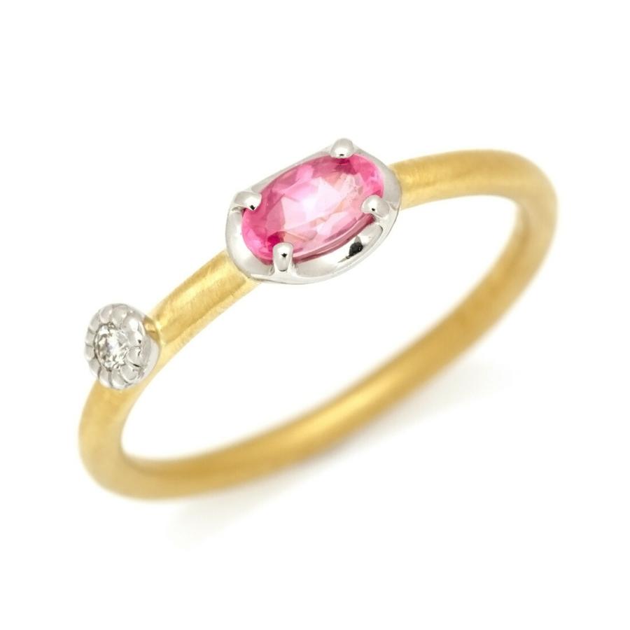 美品 Pt900×K18 ロードクロサイト1.67ct ダイヤ リング 指輪 リング 指輪 ロードクロサイト ダイヤモンド ゴールド K18