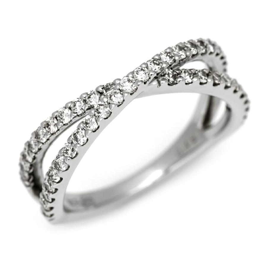 指輪 リング ダイヤモンド 0.4ct ハードプラチナ950 クロス レディース
