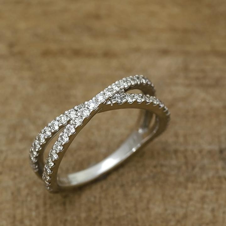 指輪 リング ダイヤモンド 0.4ct ハードプラチナ950 クロス レディース