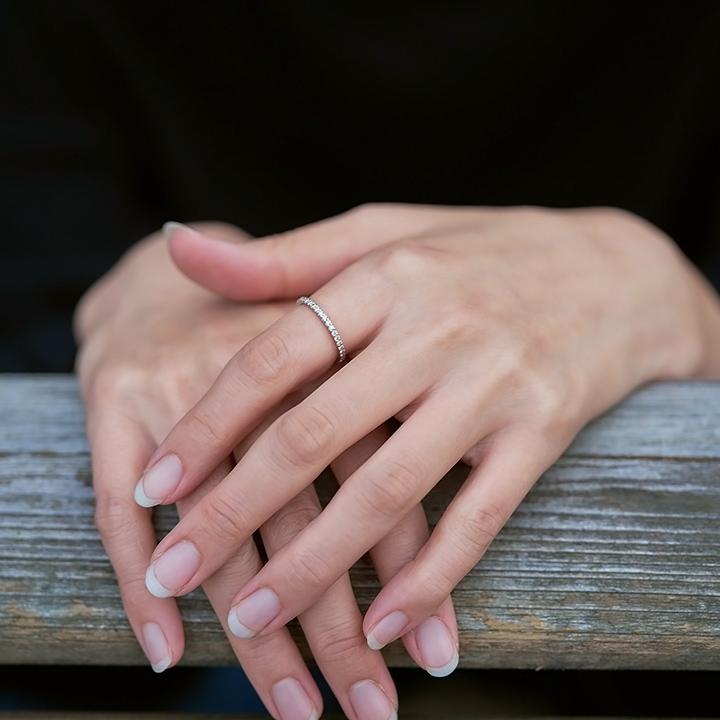 【最終価格♡9号極美品】4°C プラチナ Ptダイヤモンドハーフエタニティリング プラチナ リング | 111033145003 | 【公式】4℃ジュエリー