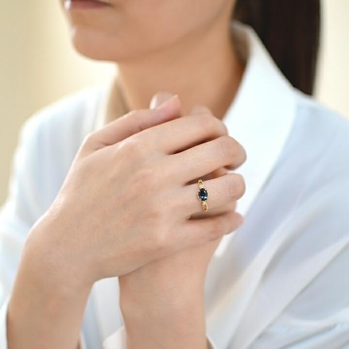 リング 指輪 バイカラーサファイア ダイヤモンド ゴールド K18