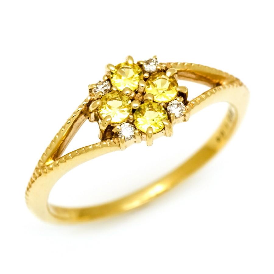 リング 指輪 イエローサファイア ダイヤモンド ゴールド K10 bouquet 9