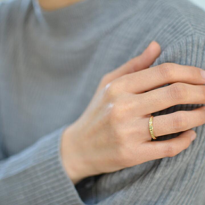 リング 指輪 デマントイドガーネット ダイヤモンド ゴールド K18 1月  