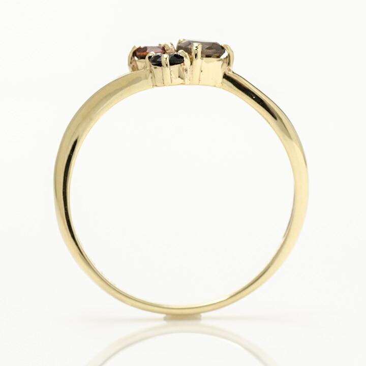 リング 指輪 スモーキークォーツ ガーネット オニキス ゴールド