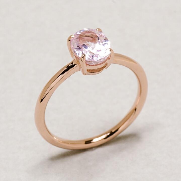 k10リング 石付き　9号 リング 指輪 クンツァイト ゴールド K10 9月誕生石 プレゼント