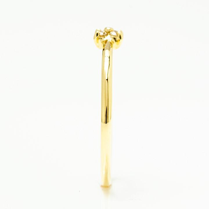 値下げ))花モチーフ ゴールドリング ダイヤモンド0.5 k18 指輪 ダイヤモンド フラワーリング 18金 k18 18k イエロー
