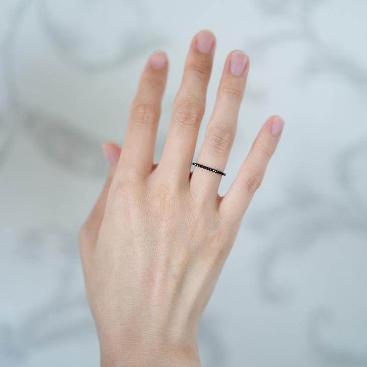 指輪 フルエタニティリング ブラックダイヤモンド 0.37- 0.45ct