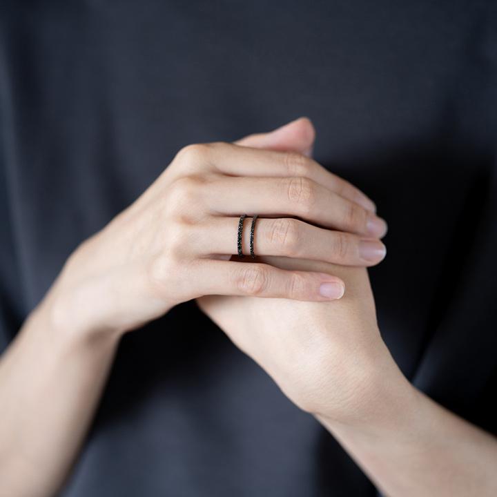 フルエタニティリング 指輪 ブラックダイヤモンド ハードプラチナ