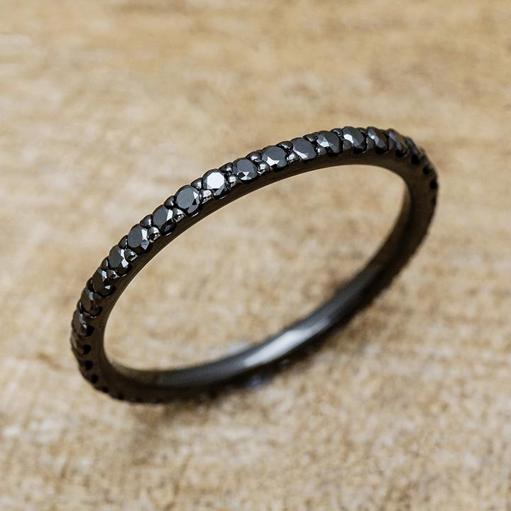 指輪 フルエタニティリング ブラックダイヤモンド 0.37- 0.45ct