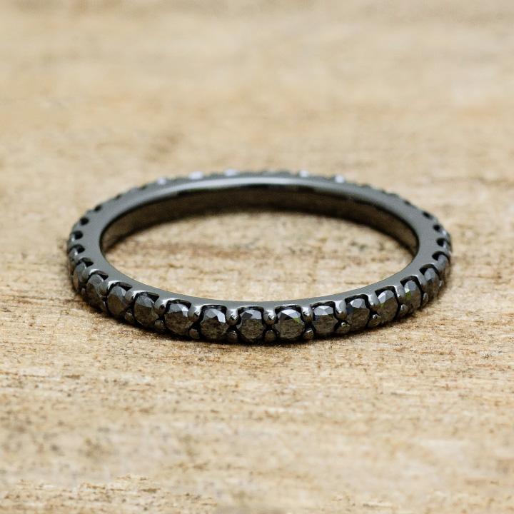 指輪 フルエタニティリング ブラックダイヤモンド 0.54-0.7ct PT950 