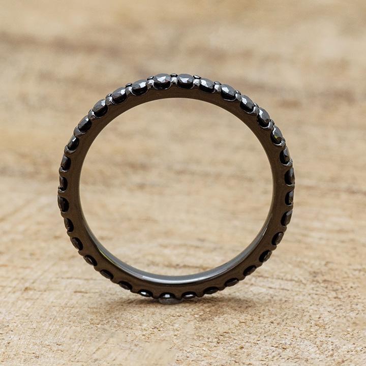 指輪 フルエタニティリング ブラックダイヤモンド 0.54-0.7ct PT950 
