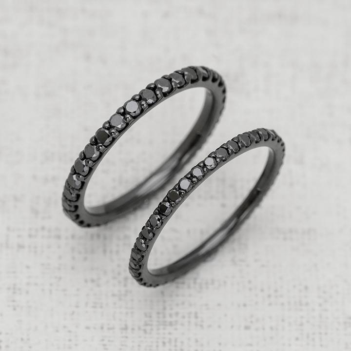 指輪 フルエタニティリング ブラックダイヤモンド 0.54-0.7ct PT950 