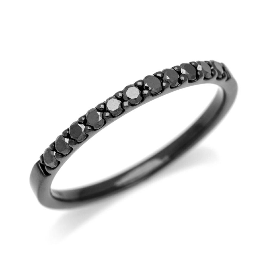 K10 ゴールド エタニティーリング 指輪 ブラックダイヤモンド 4