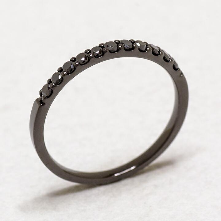 指輪 エタニティリング ブラックダイヤモンド PT900・K18・K10選択可