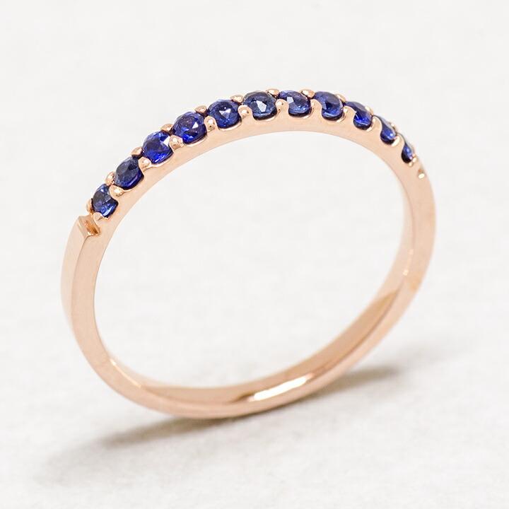 指輪 エタニティリング ブルーサファイア ゴールド K10 レディース 10K