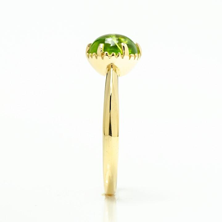 コ*コ様 【極美品】□リング11号　プラチナ Pt900　ペリドット　ダイヤモン 指輪 リング ペリドット カボション PT900・K18・K10選択可 プラチナ