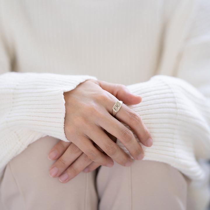 12k シグネットリング　14号 K18 / SV925 シグネットリング -BFJ × LeLi- – DEEX STYLE