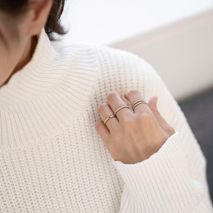 コーディネートリング 指輪 ミルグレイン ハードプラチナ950 ピンキー