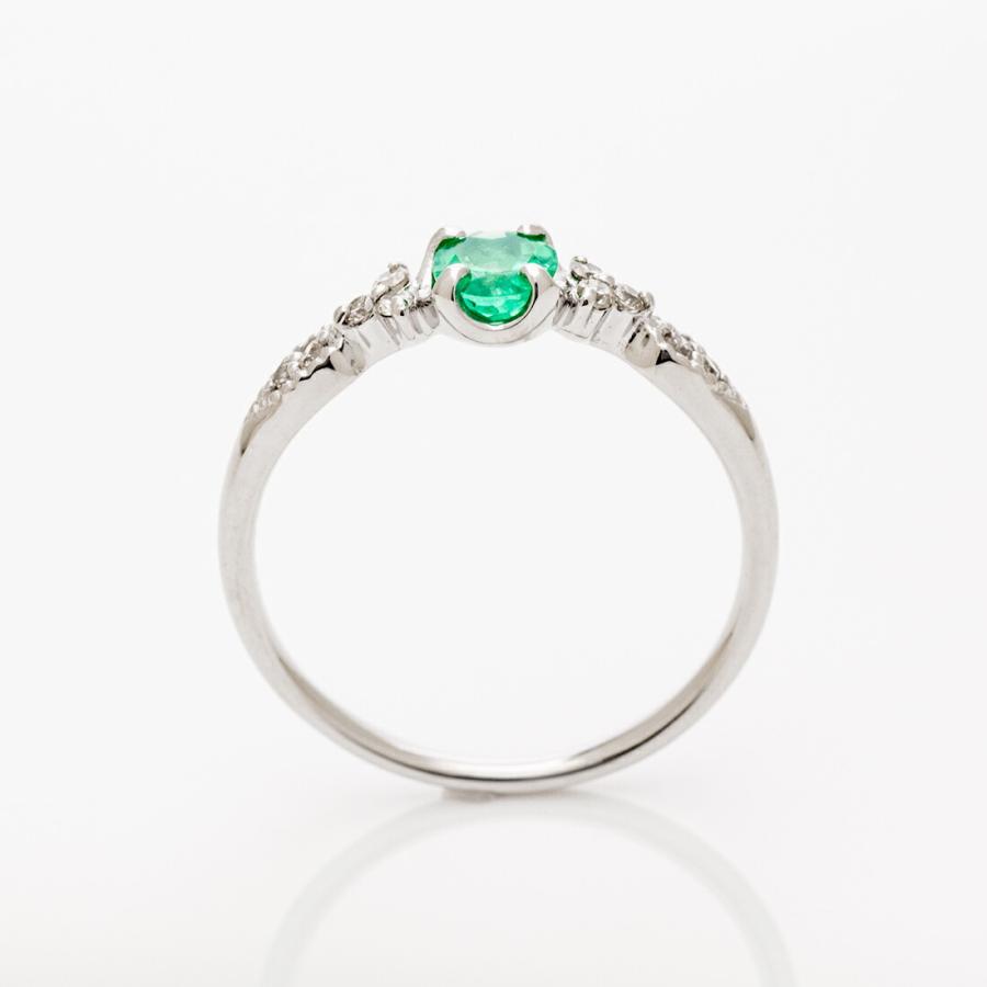 指輪 リング エメラルド ダイヤモンド プラチナ900 K18・K10選択可
