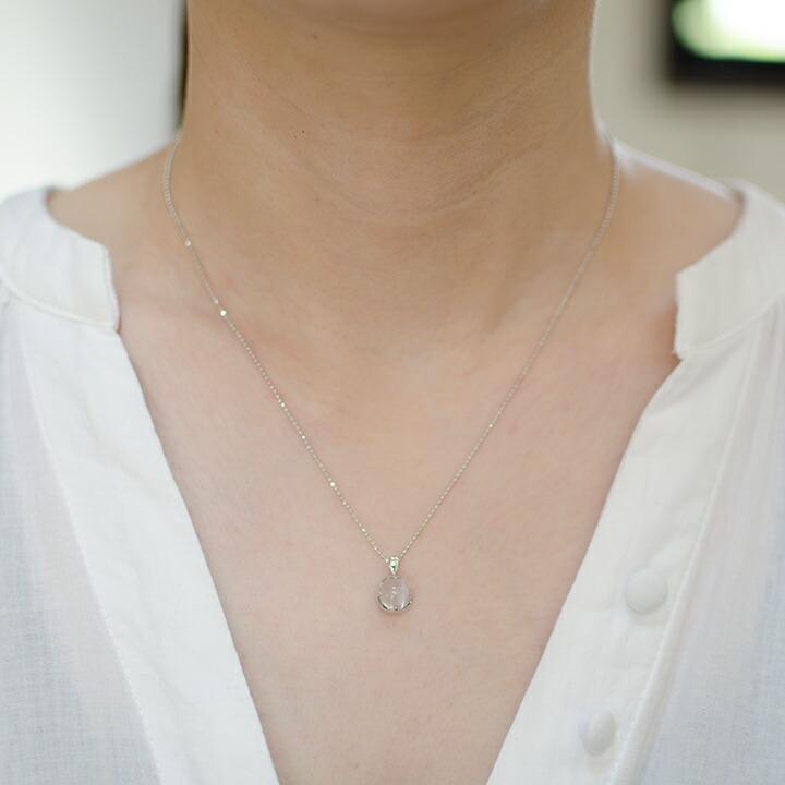 ネックレス ペンダント ムーンストーン シルバー925 カットボール 