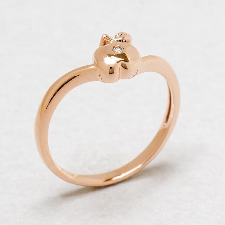 指輪 リング ブラウンダイヤモンド りんごモチーフ シルバー925