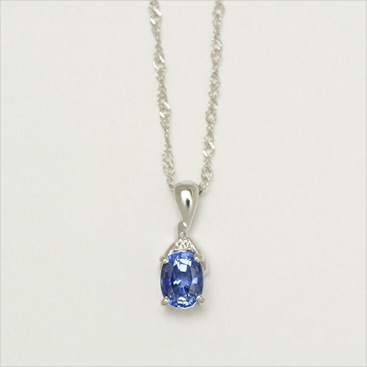 ネックレス ペンダント ブルーサファイア キュービックジルコニア 