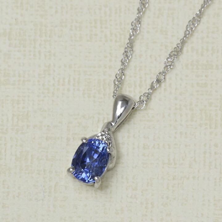 ネックレス ペンダント ブルーサファイア キュービックジルコニア 