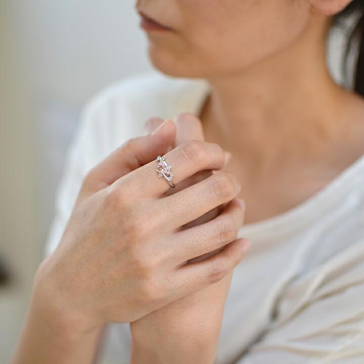 指輪 リング モルガナイト キュービックジルコニア シルバー925