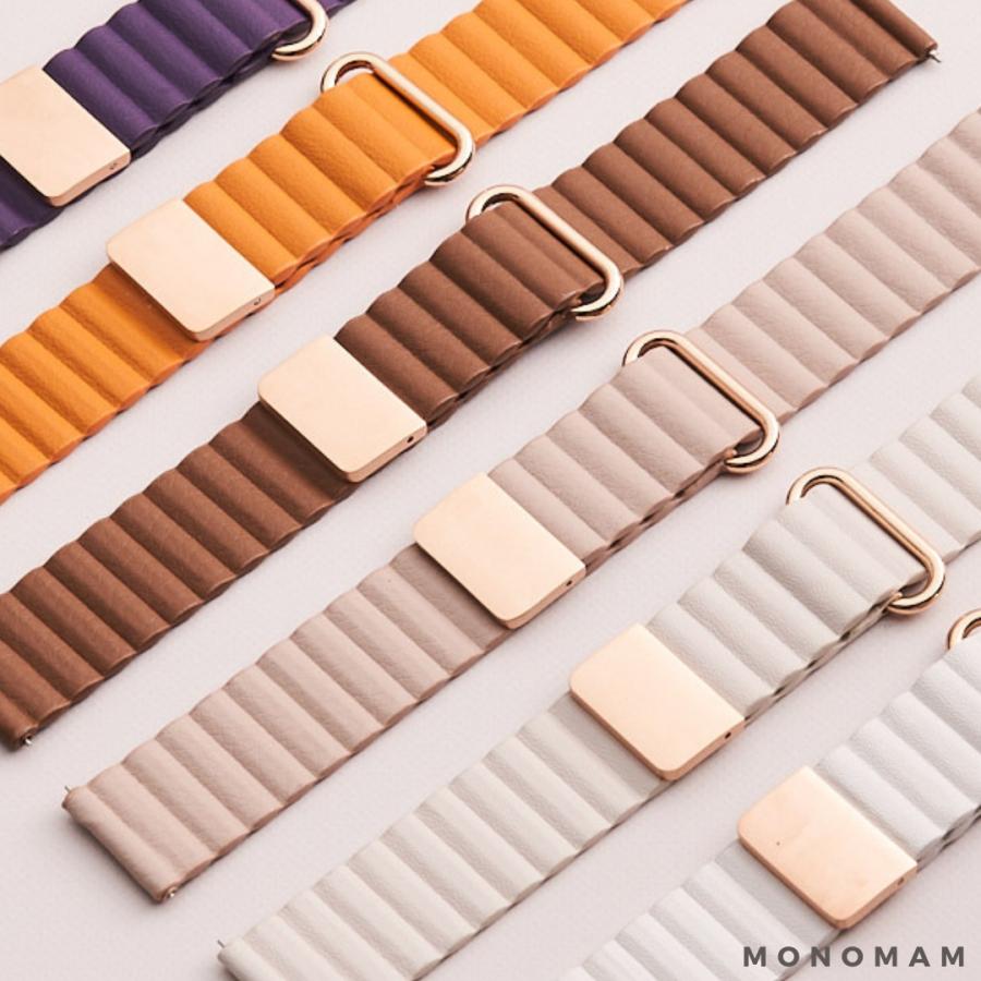 ベルト幅 18mm/20mm】 スマートウォッチ ベルト マグネット レザー