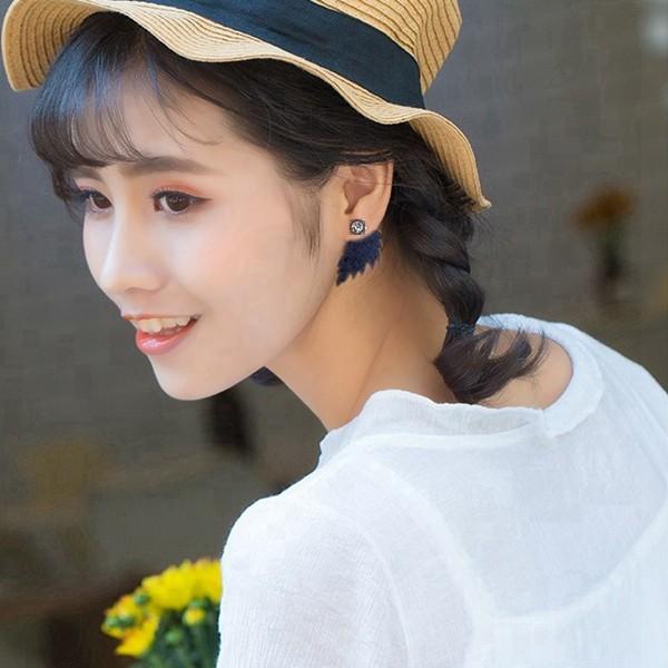 2way三次元 天使の翼 はねピアス レトロ イヤリング 羽毛 ダイヤモンド