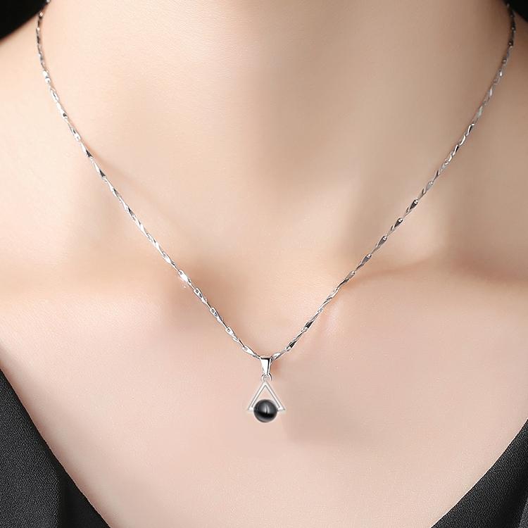 ネックレス ブラックオニキス 黒瑪瑙 ペンダント 女性 ファイン 