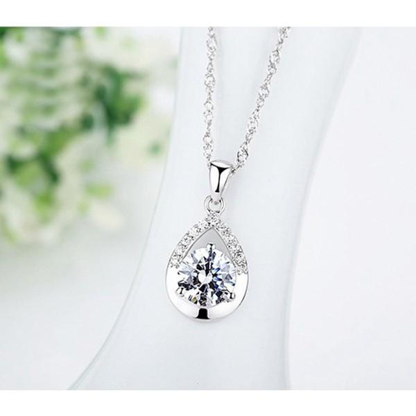 天使の涙 ネックレス レディース czダイヤ 水晶 1.88ct 大粒 プラチナ  