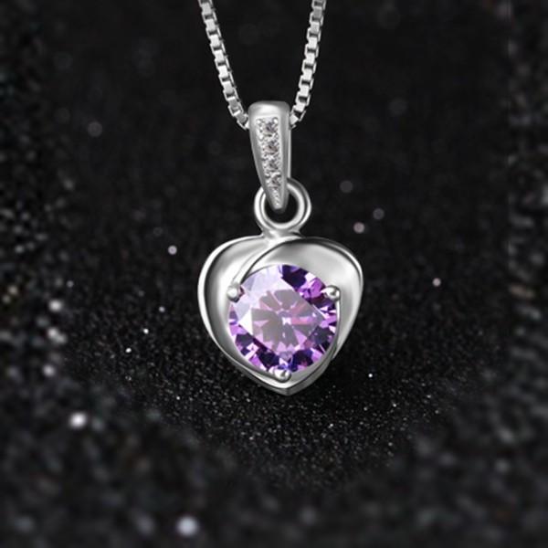 ハート ネックレス レディース czダイヤ 1.6ct 大粒 水晶 アメジスト 