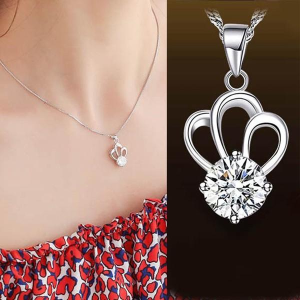 大粒帝冠 ネックレス レディース クラウン czダイヤ 2ct プラチナ 