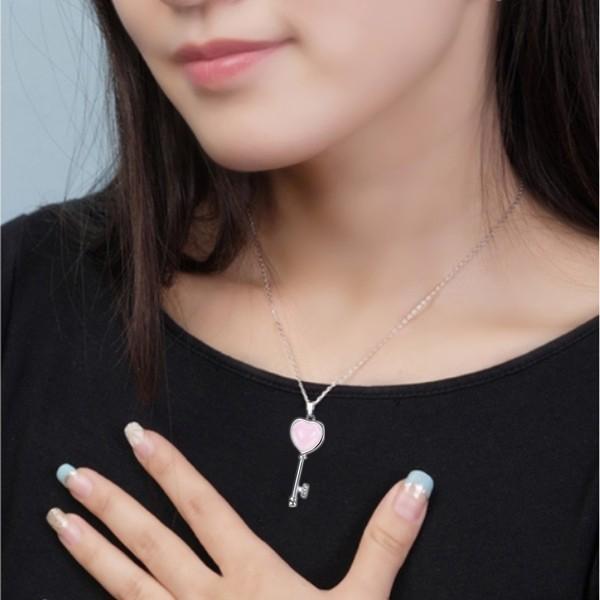 心を開く ローズクォーツ ピンククリスタル ネックレス ペンダント 女性 ファインジュエリー_2