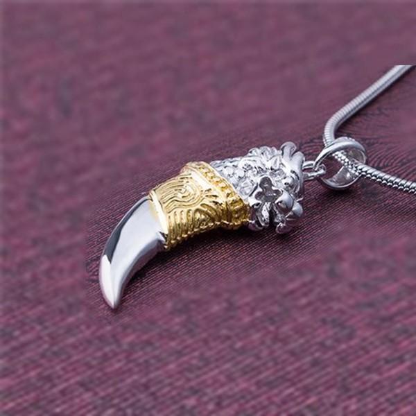 メンズ ネックレス 龍 三日月型 ジュエリー シルバー ブラック 