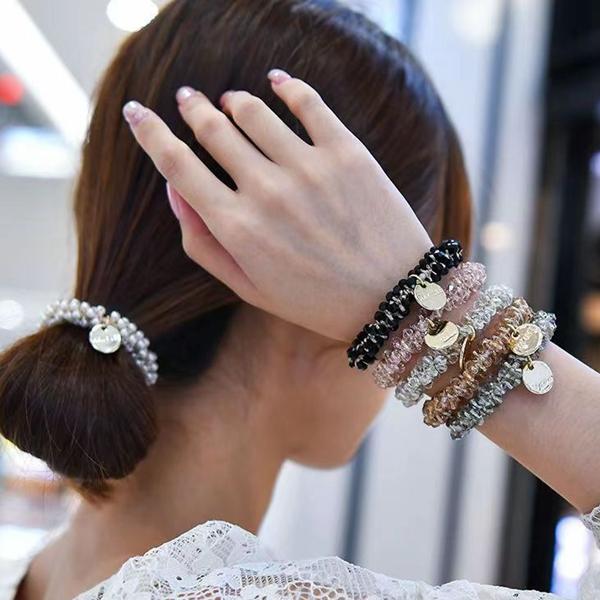 パールクリスタル装飾 ブラックヘアクリップ ヘアゴム コレクションパール バンスクリップ(ブラック) | バンスクリップ