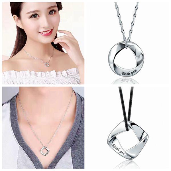 2wayネックレス with you あなたと ペア プラチナ仕上げ ジュエリー 黒