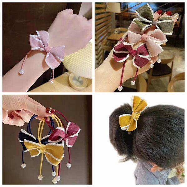 キッズ ミニ リボン ヘアゴム 2連 髪留め カワイイパーツ レディース