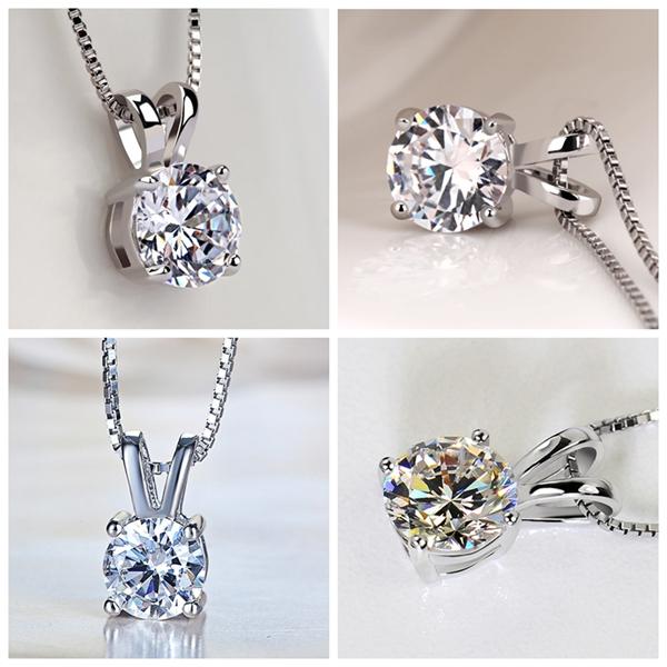 運命の星 ネックレス レディース 大粒 2.5ct czダイヤ プラチナ仕上げ 