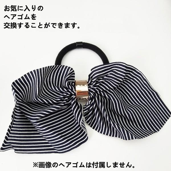 レディース 3wayリボンシュシュ ゴールドパーツ フラワープリント