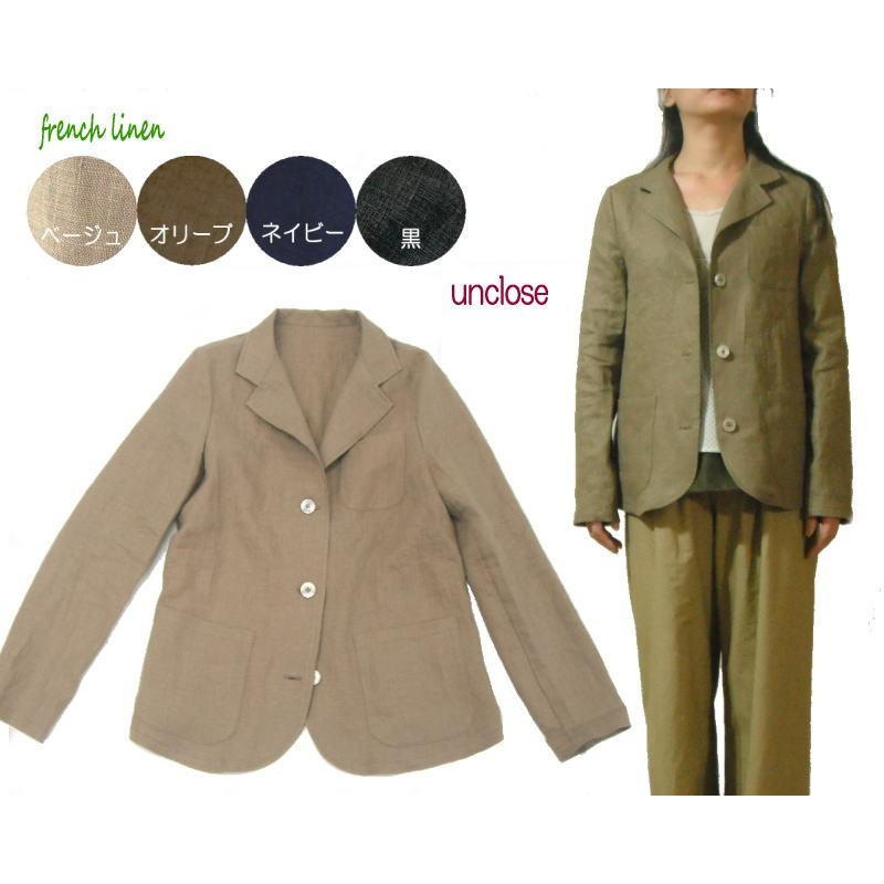ブラックリネン フレンチワークジャケット コットンリネン ハンドメイド 一点物 フレンチワーク コットンツイルジャケット モールスキン